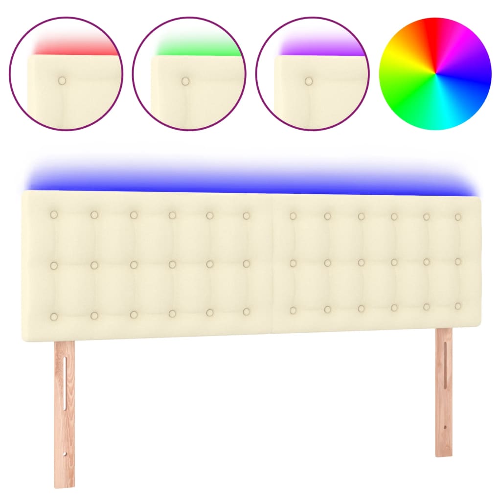 Tête de lit à LED Crème 144x5x78/88 cm Similicuir - XIOS