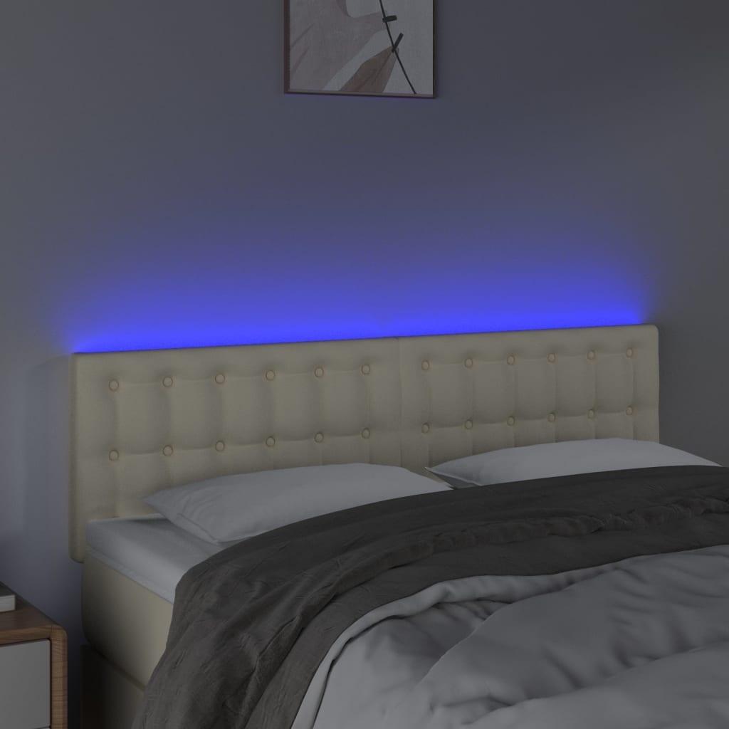Tête de lit à LED Crème 144x5x78/88 cm Similicuir - XIOS