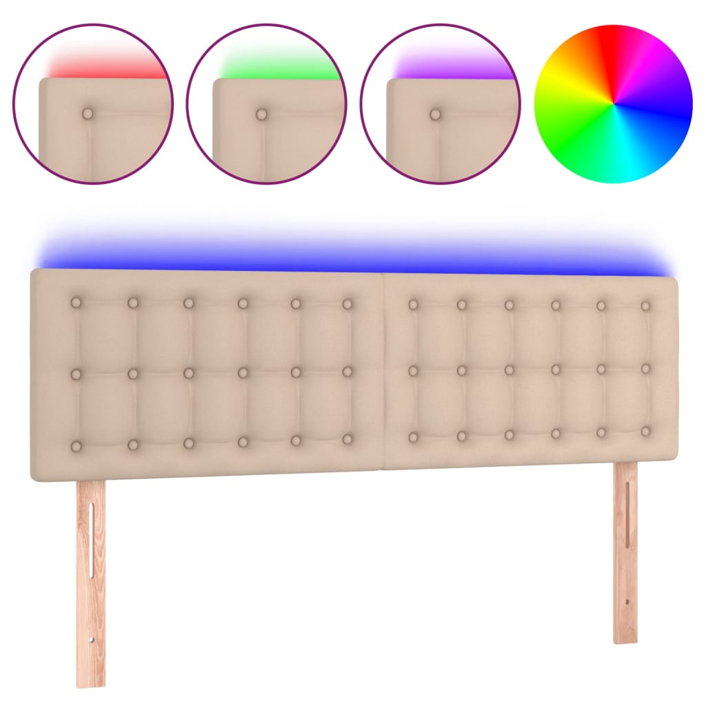Tête de lit à LED Cappuccino 144x5x78/88 cm Similicuir - XIOS
