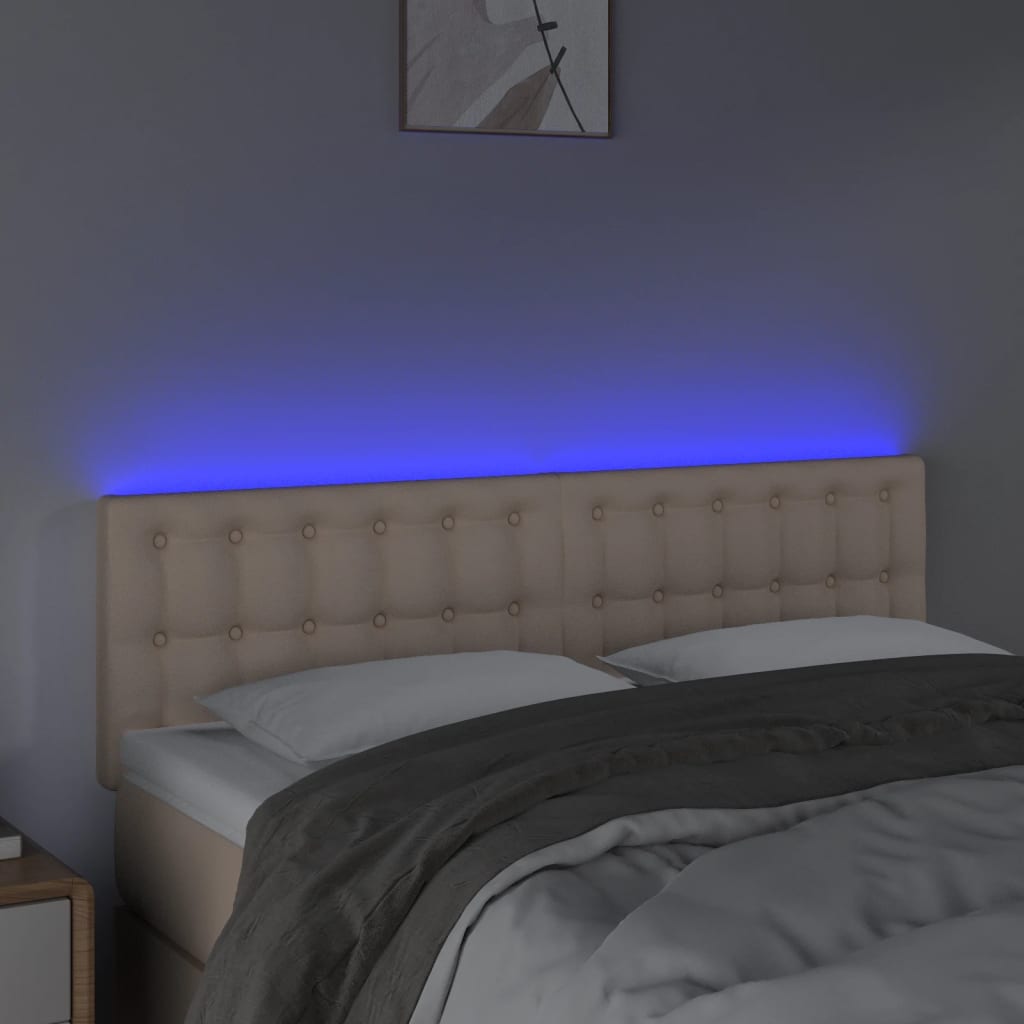 Tête de lit à LED Cappuccino 144x5x78/88 cm Similicuir - XIOS