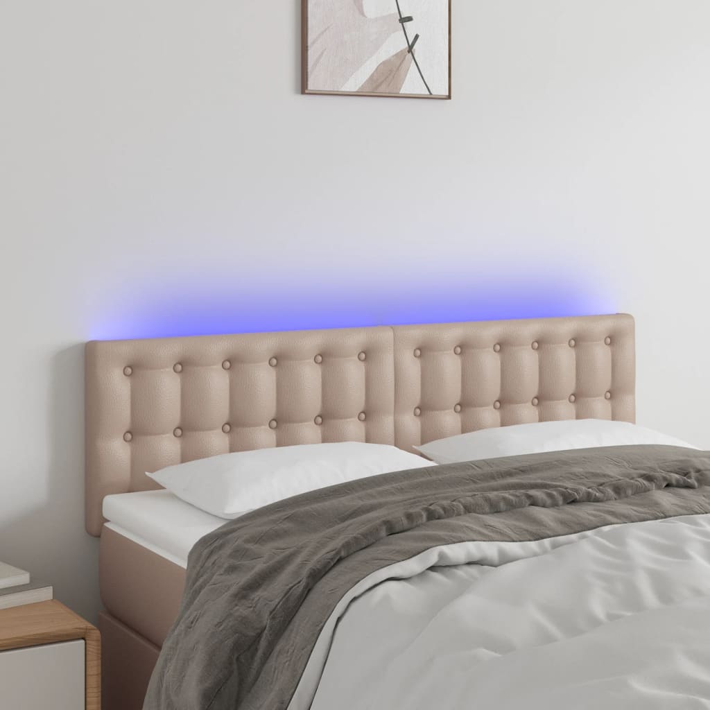 Tête de lit à LED Cappuccino 144x5x78/88 cm Similicuir - XIOS