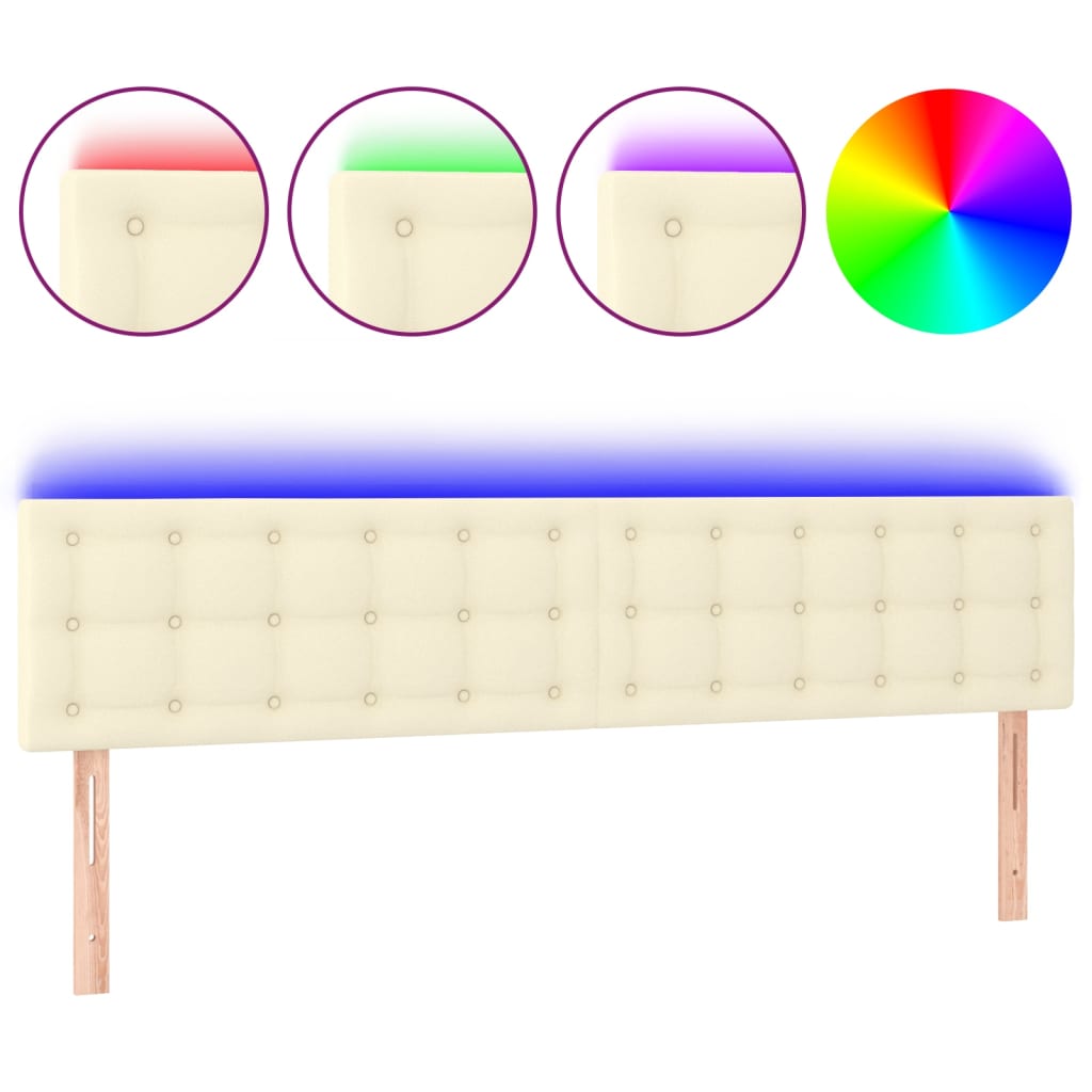 Tête de lit à LED Crème 160x5x78/88 cm Similicuir - XIOS