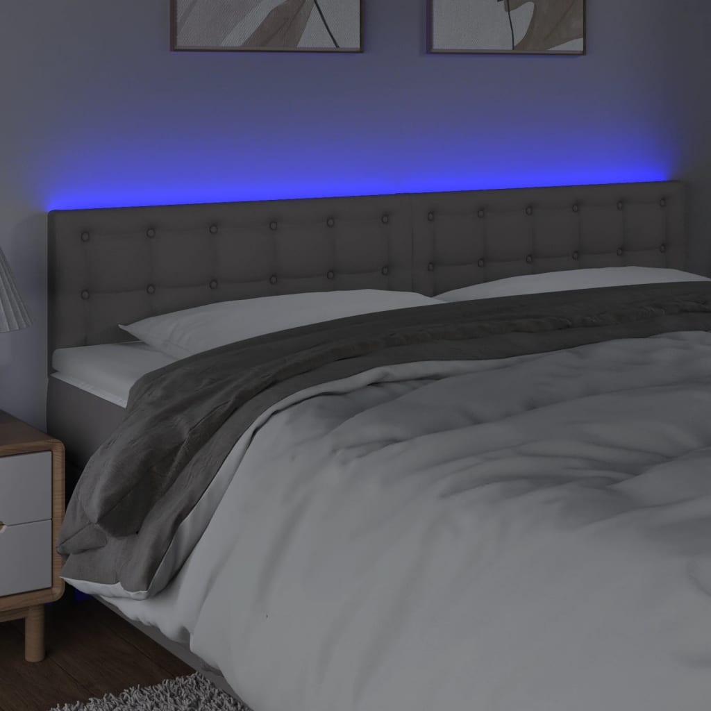Tête de lit à LED Gris 180x5x78/88 cm Similicuir - XIOS