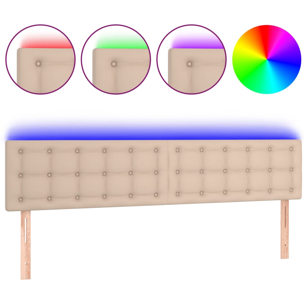 Tête de lit à LED Cappuccino 180x5x78/88 cm Similicuir - XIOS