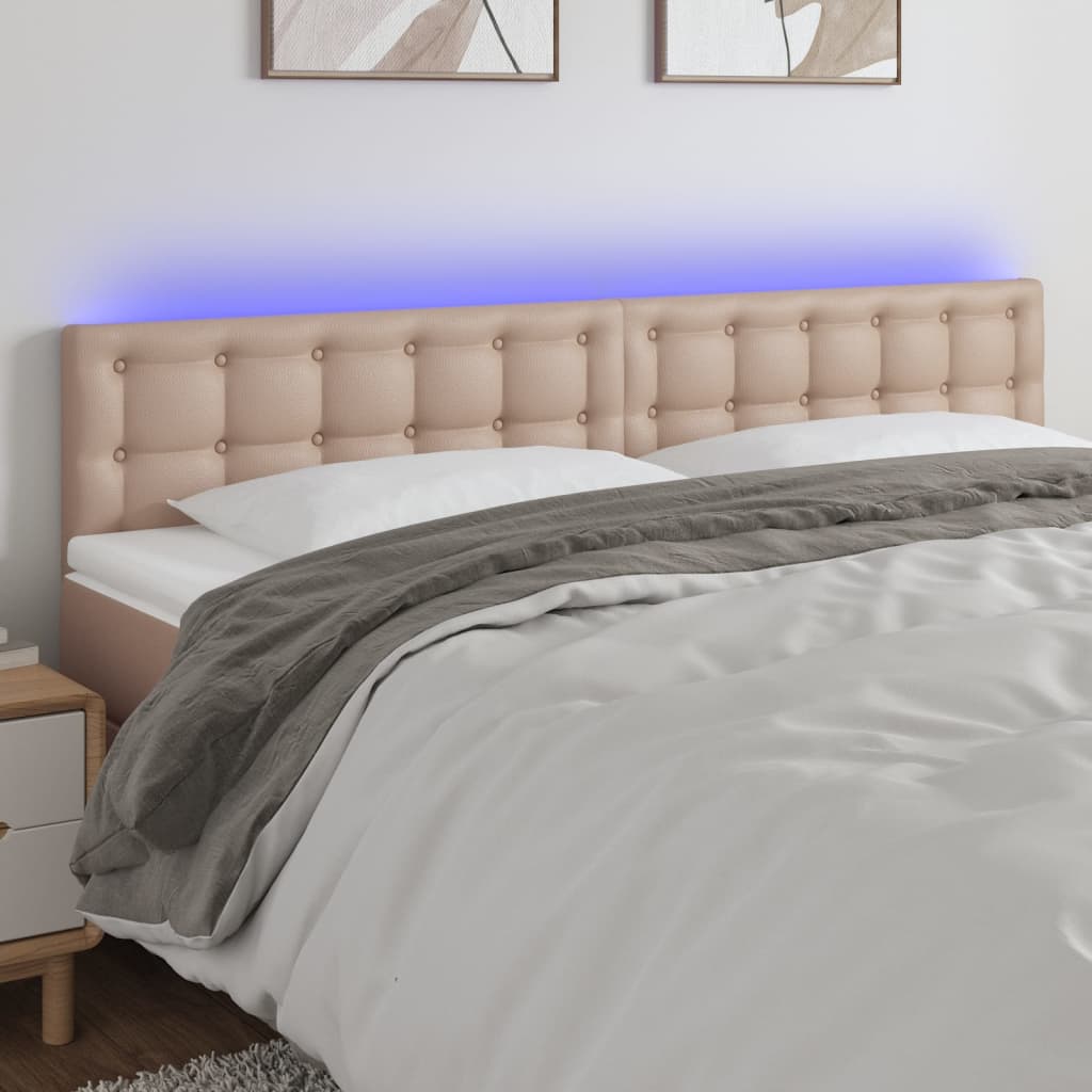 Tête de lit à LED Cappuccino 180x5x78/88 cm Similicuir - XIOS