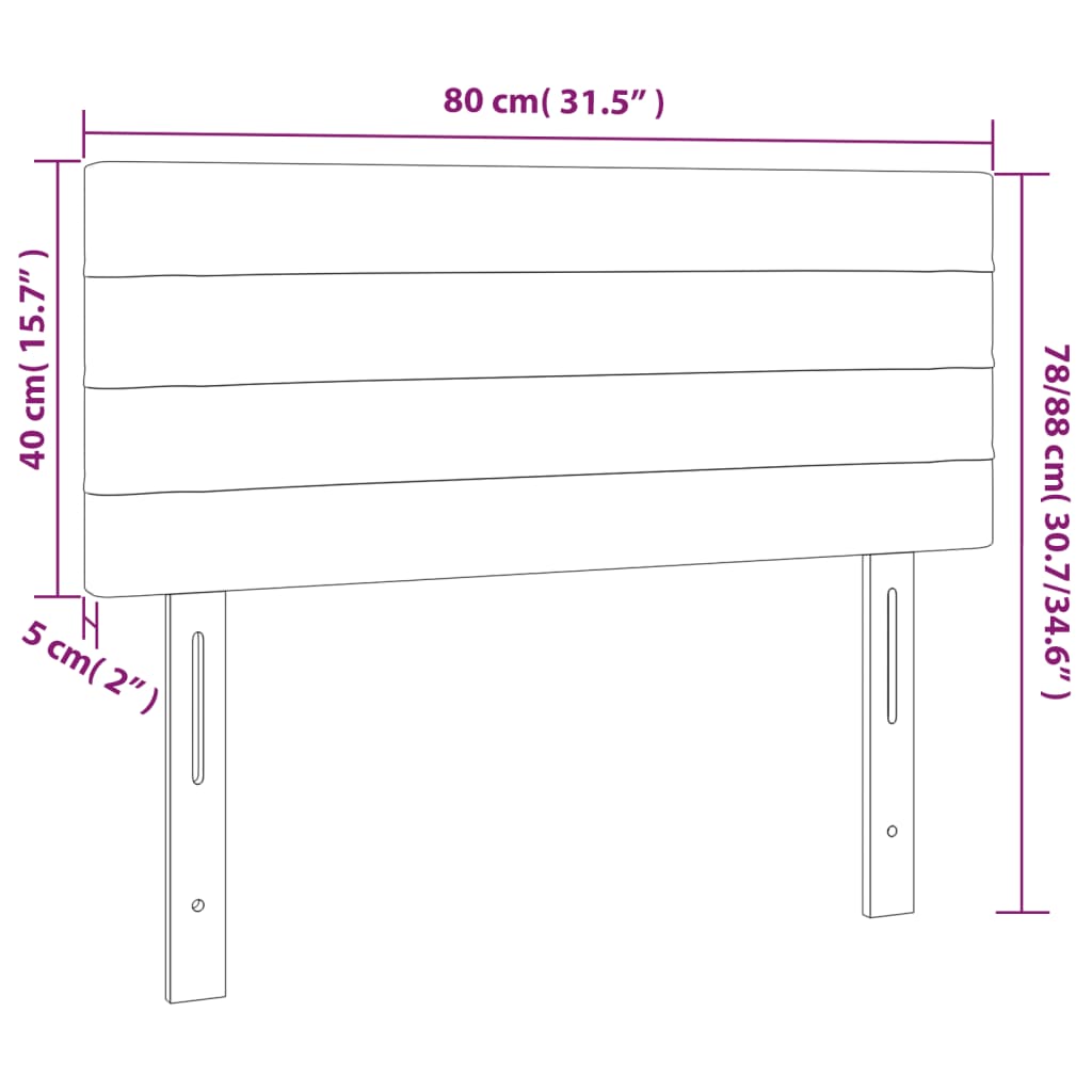 Tête de lit à LED Taupe 80x5x78/88 cm Tissu - XIOS