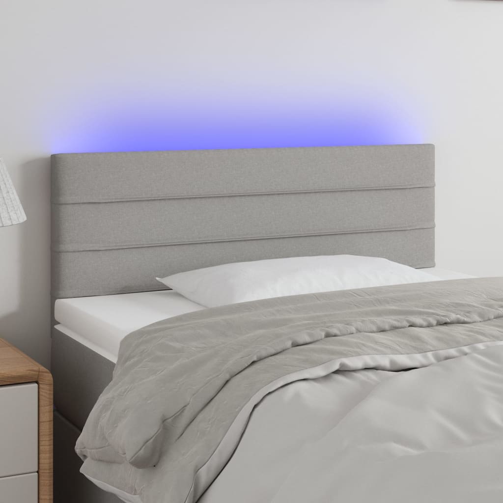 Tête de lit à LED Gris clair 90x5x78/88 cm Tissu - XIOS