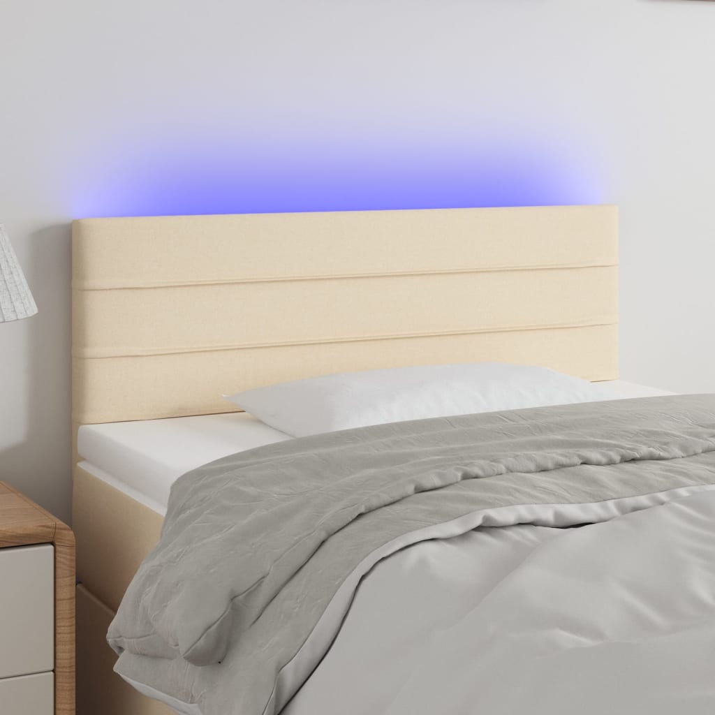 Tête de lit à LED Crème 90x5x78/88 cm Tissu - XIOS