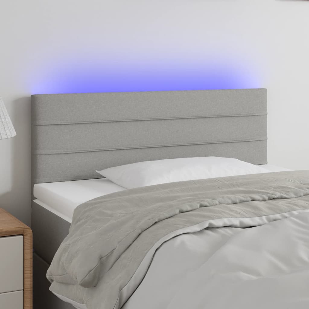 Tête de lit à LED Gris clair 100x5x78/88 cm Tissu - XIOS