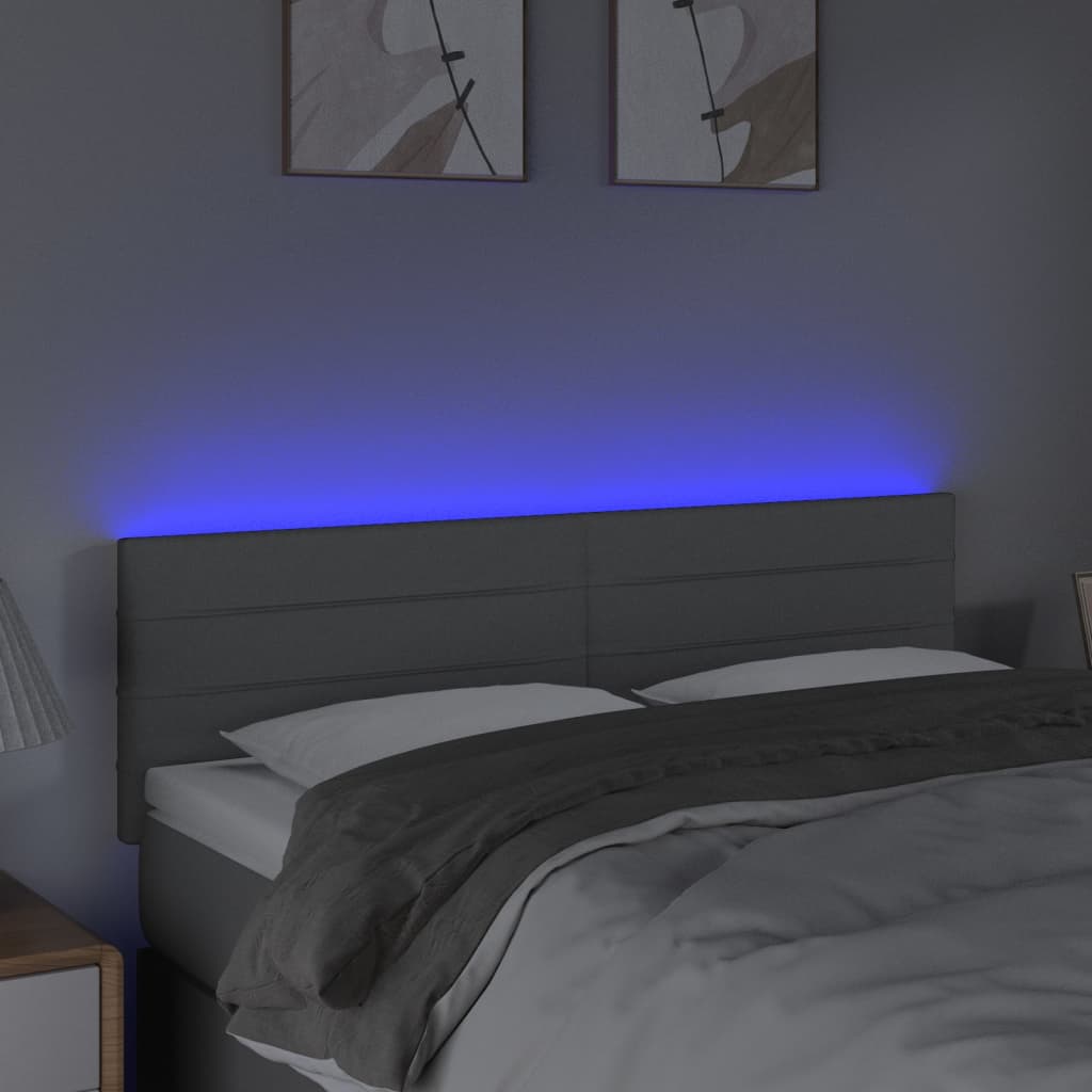 Tête de lit à LED Gris clair 144x5x78/88 cm Tissu - XIOS
