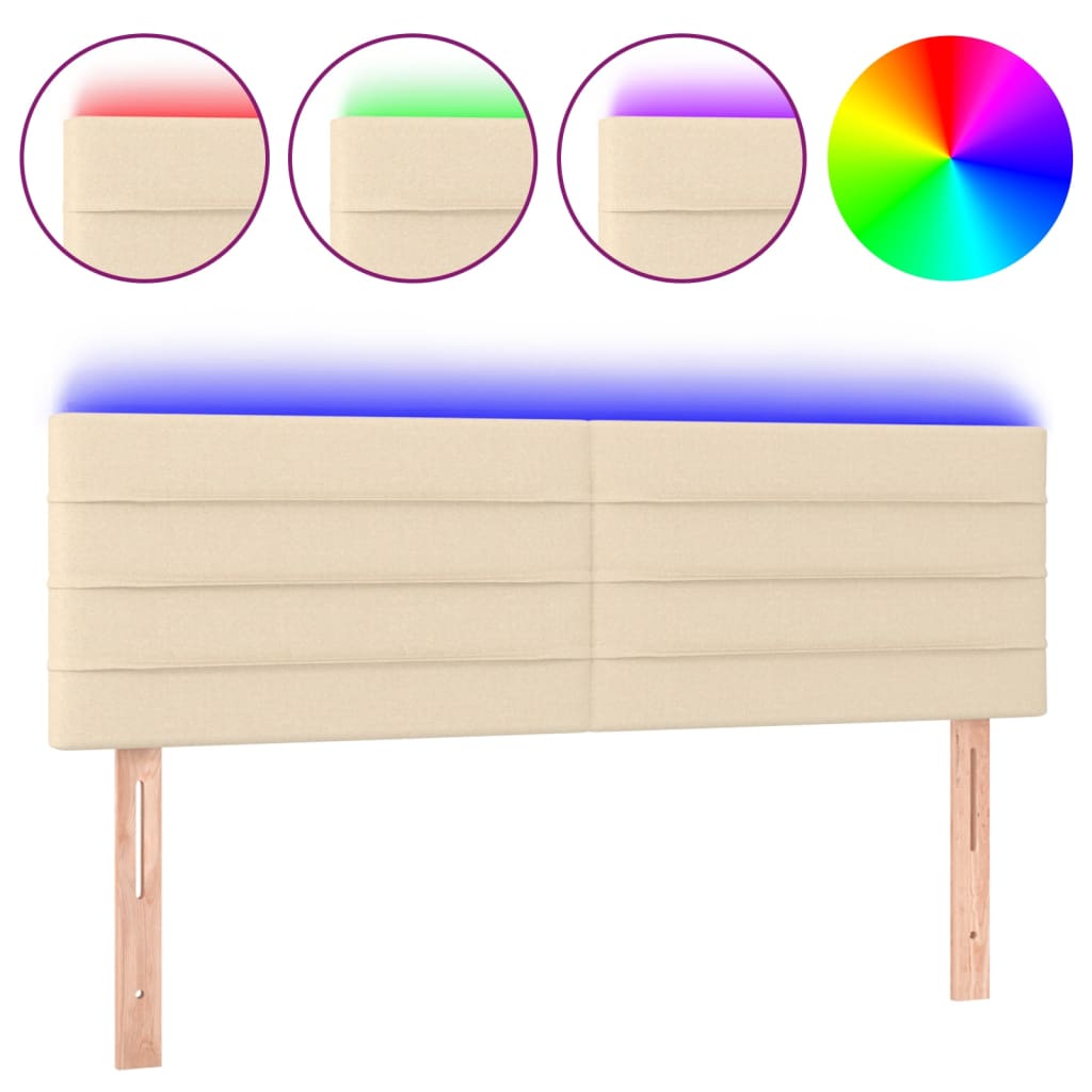 Tête de lit à LED Crème 144x5x78/88 cm Tissu - XIOS