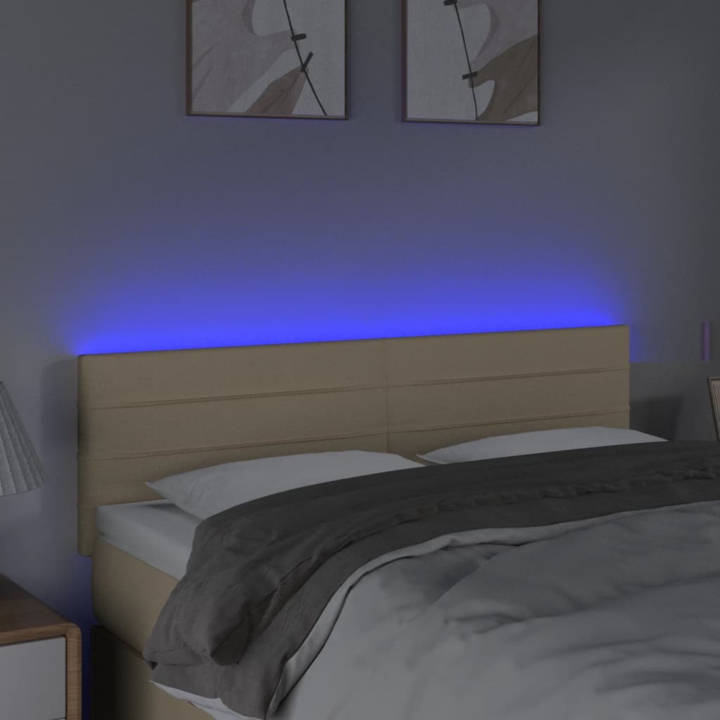 Tête de lit à LED Crème 144x5x78/88 cm Tissu - XIOS