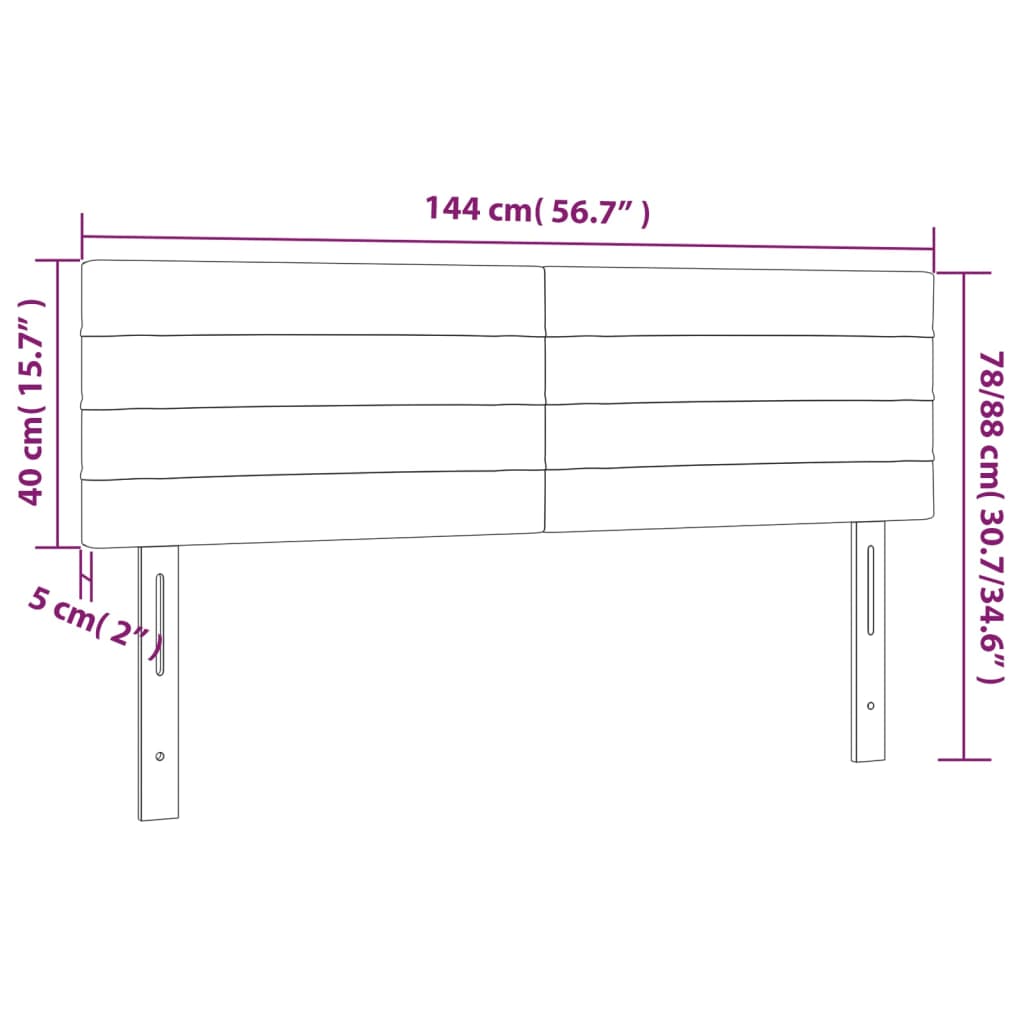 Tête de lit à LED Crème 144x5x78/88 cm Tissu - XIOS