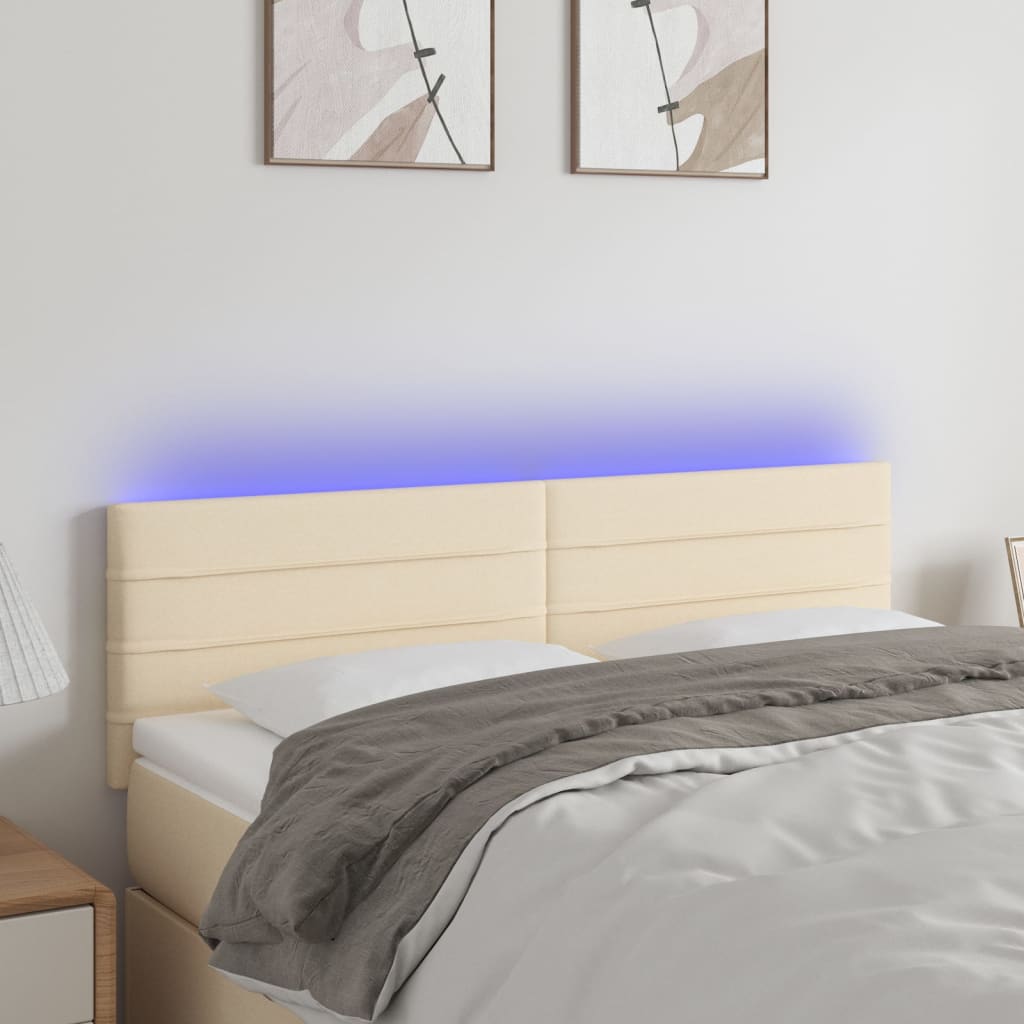 Tête de lit à LED Crème 144x5x78/88 cm Tissu - XIOS