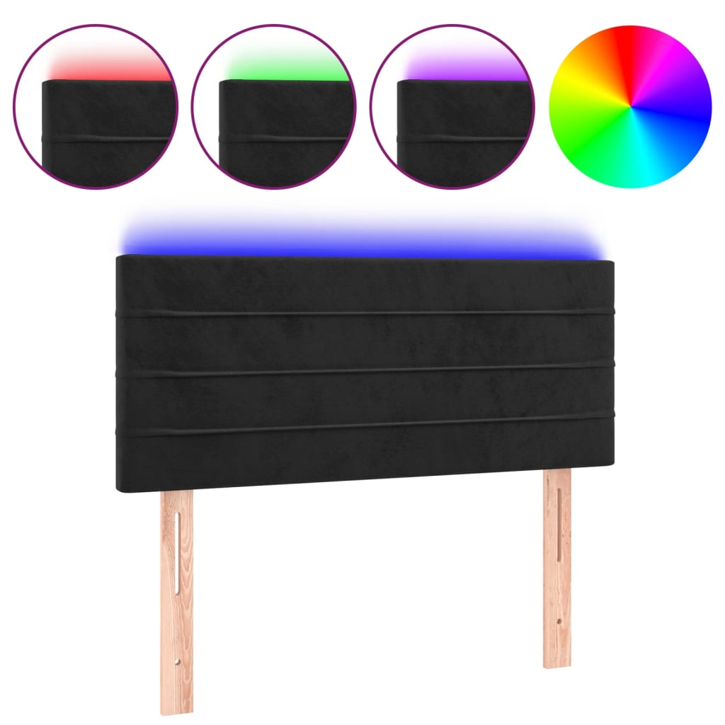 Tête de lit à LED Noir 80x5x78/88 cm Velours - XIOS