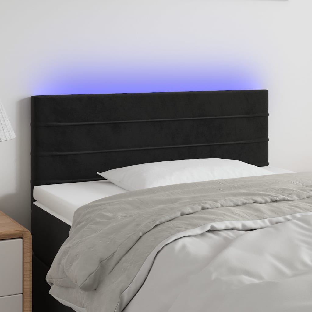 Tête de lit à LED Noir 80x5x78/88 cm Velours - XIOS