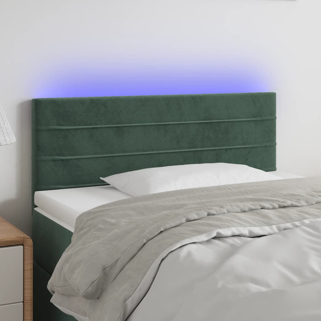 Tête de lit à LED Vert foncé 90x5x78/88 cm Velours - XIOS
