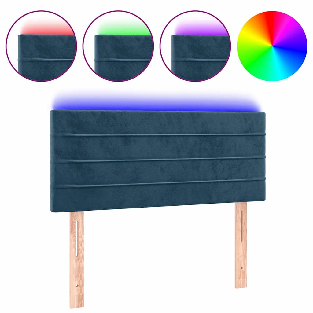 Tête de lit à LED Bleu foncé 90x5x78/88 cm Velours - XIOS