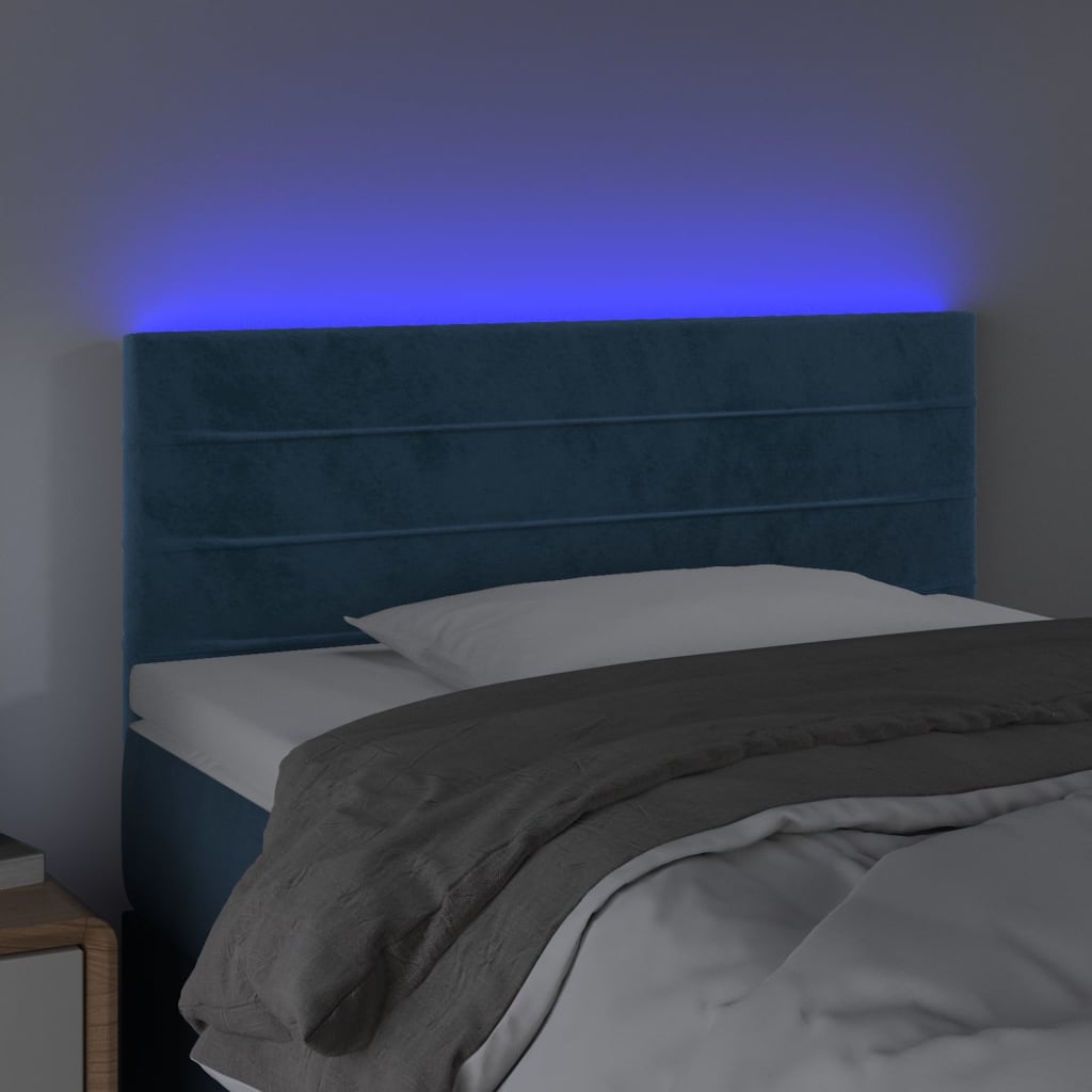 Tête de lit à LED Bleu foncé 90x5x78/88 cm Velours - XIOS