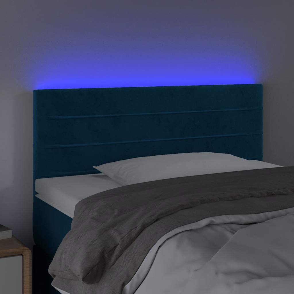 Tête de lit à LED Bleu foncé 90x5x78/88 cm Velours - XIOS