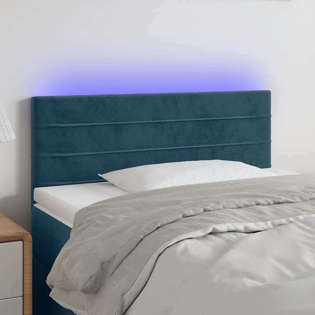 Tête de lit à LED Bleu foncé 90x5x78/88 cm Velours - XIOS