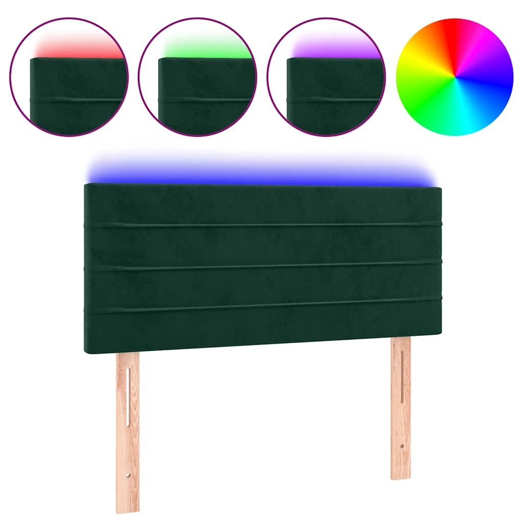 Tête de lit à LED Vert foncé 100x5x78/88 cm Velours - XIOS
