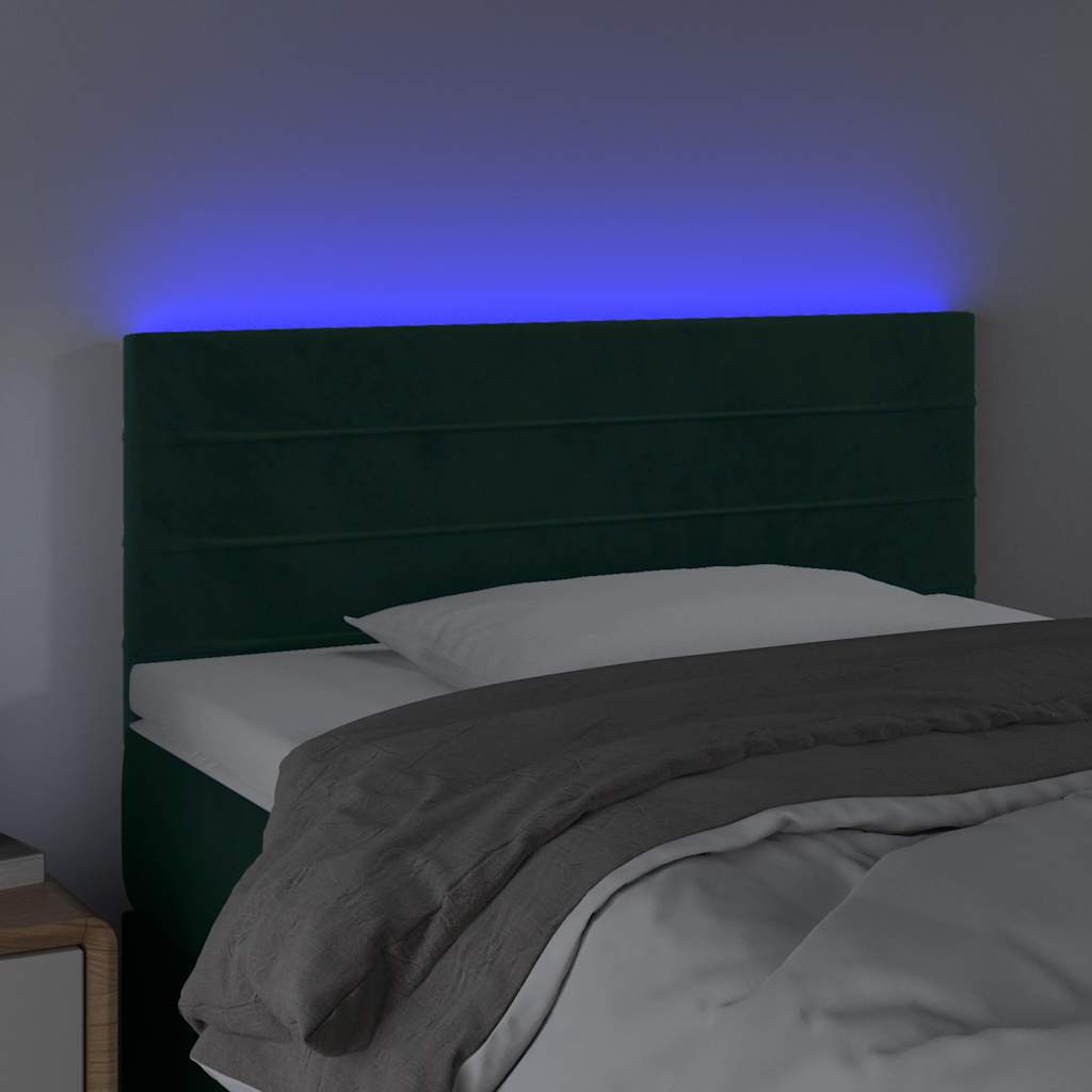 Tête de lit à LED Vert foncé 100x5x78/88 cm Velours - XIOS