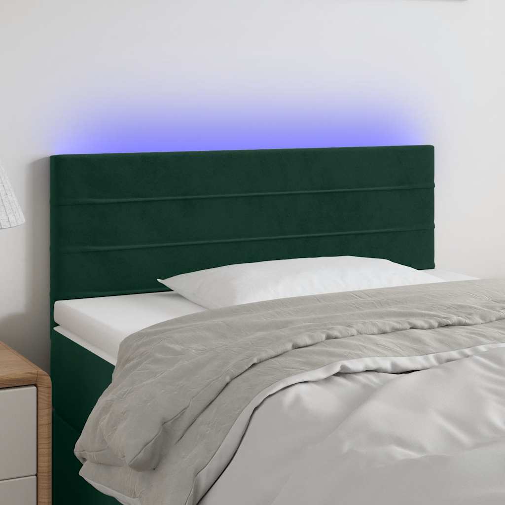 Tête de lit à LED Vert foncé 100x5x78/88 cm Velours - XIOS