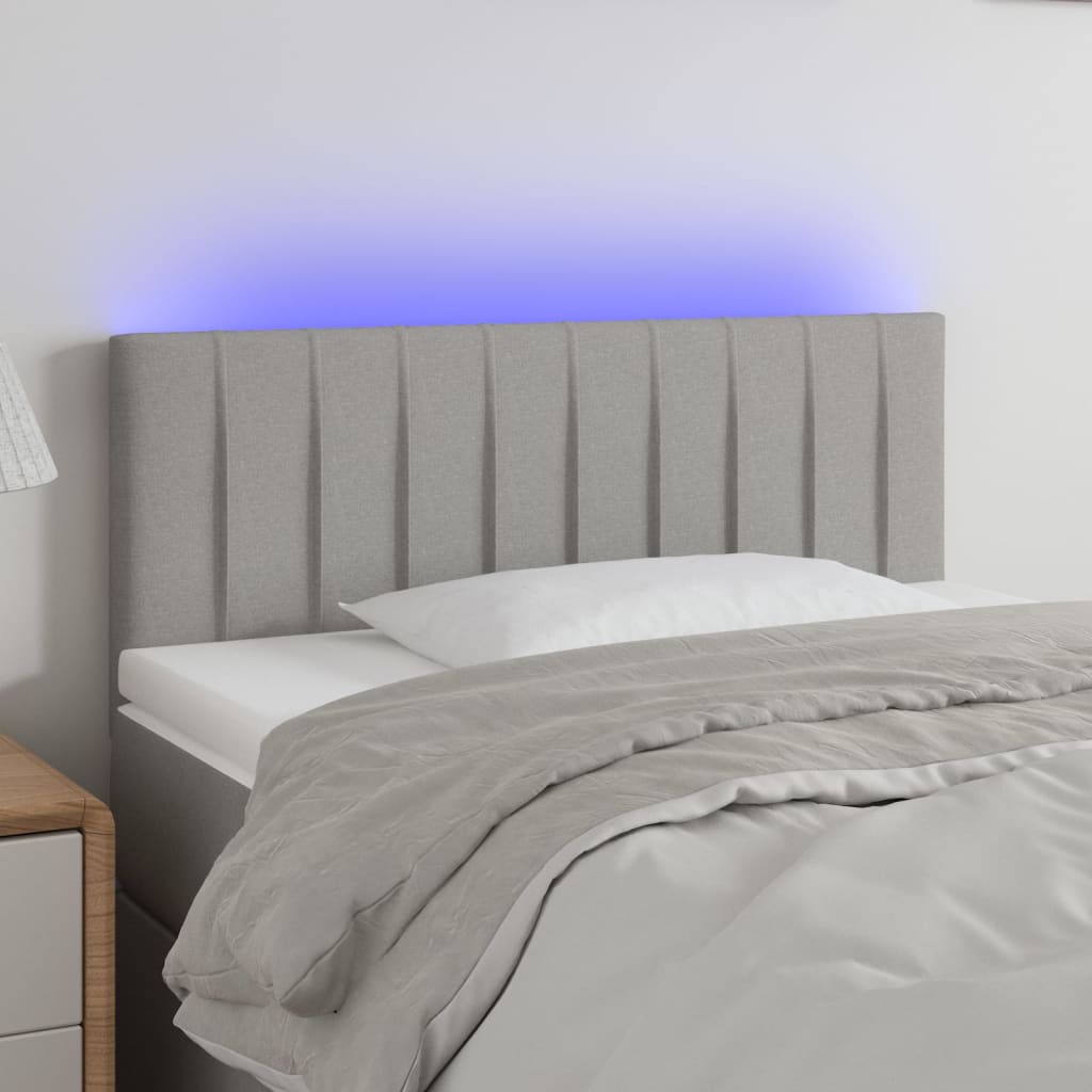 Tête de lit à LED Gris clair 80x5x78/88 cm Tissu - XIOS