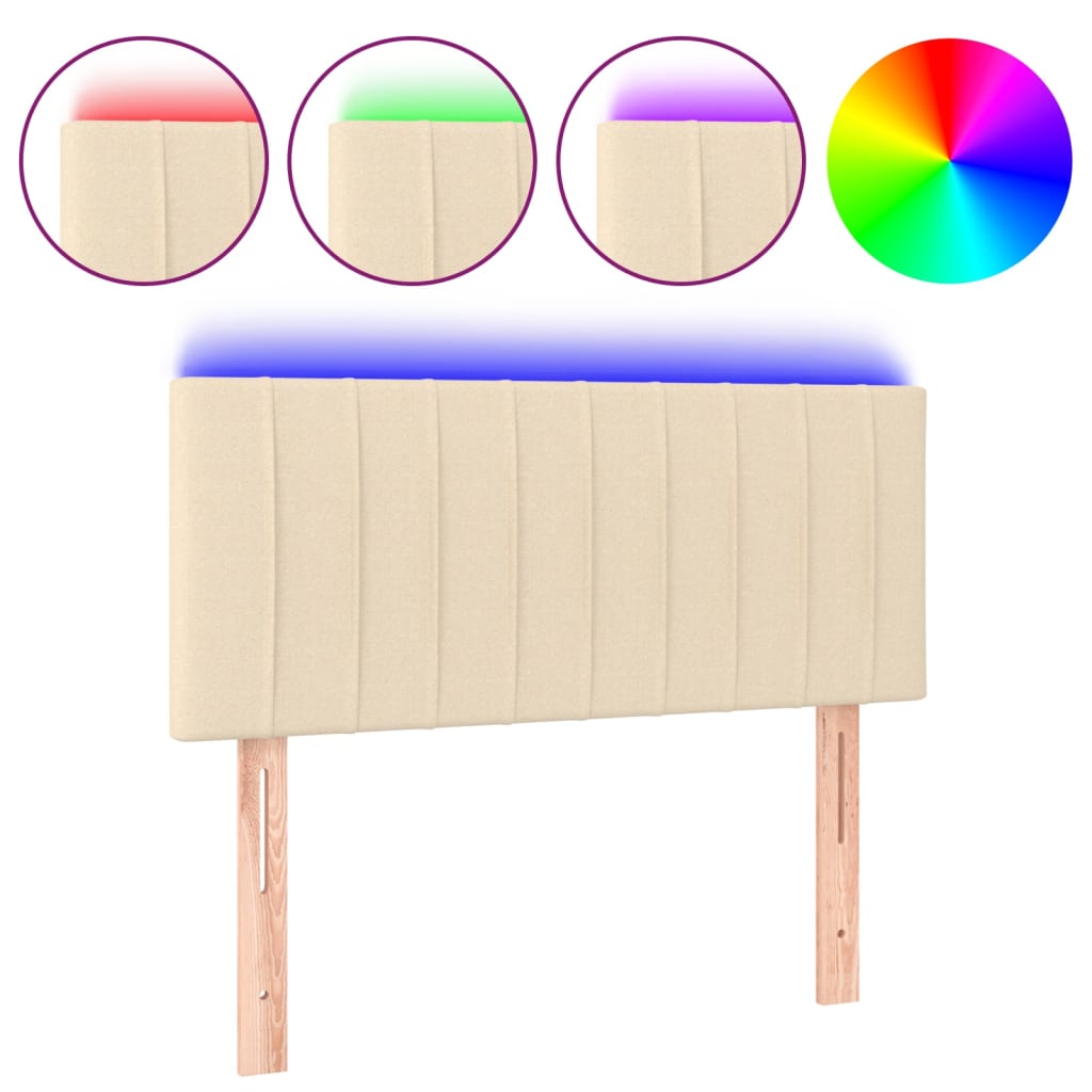 Tête de lit à LED Crème 100x5x78/88 cm Tissu - XIOS