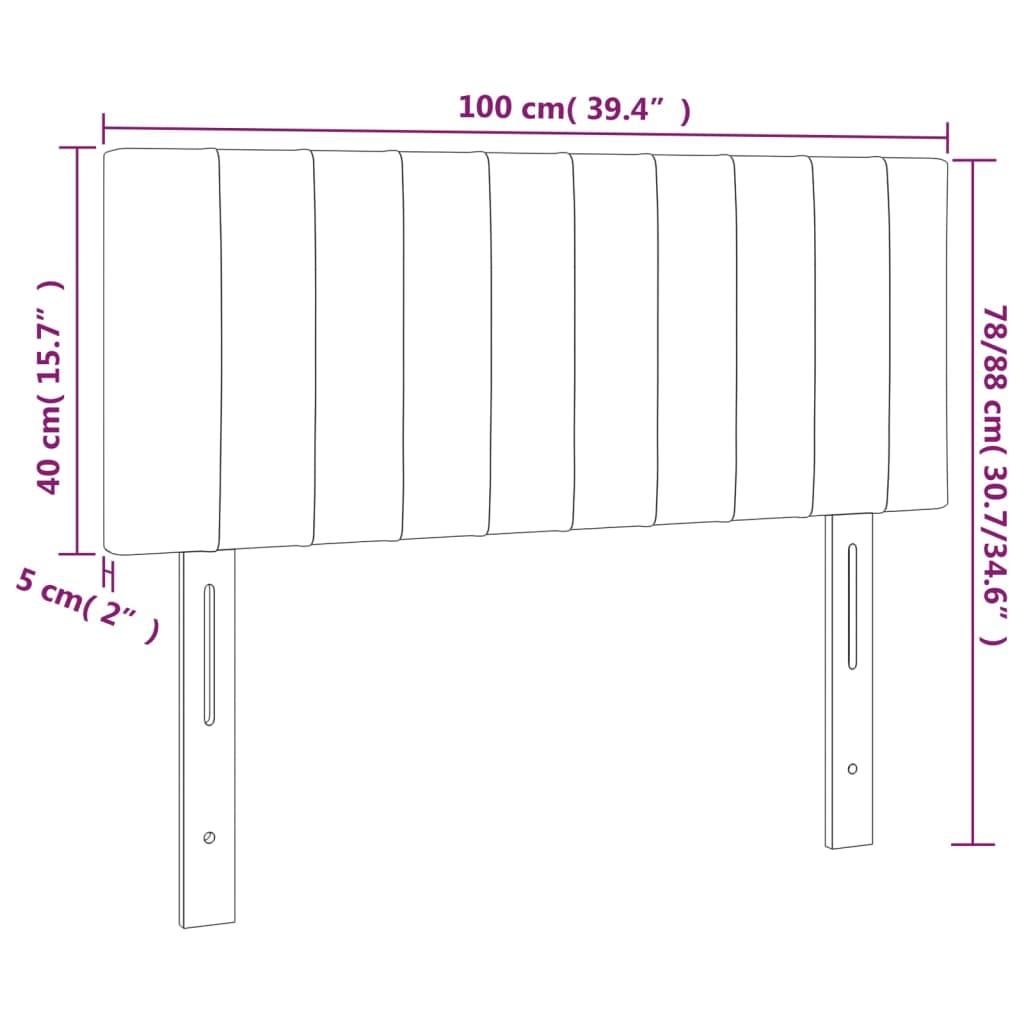 Tête de lit à LED Crème 100x5x78/88 cm Tissu - XIOS