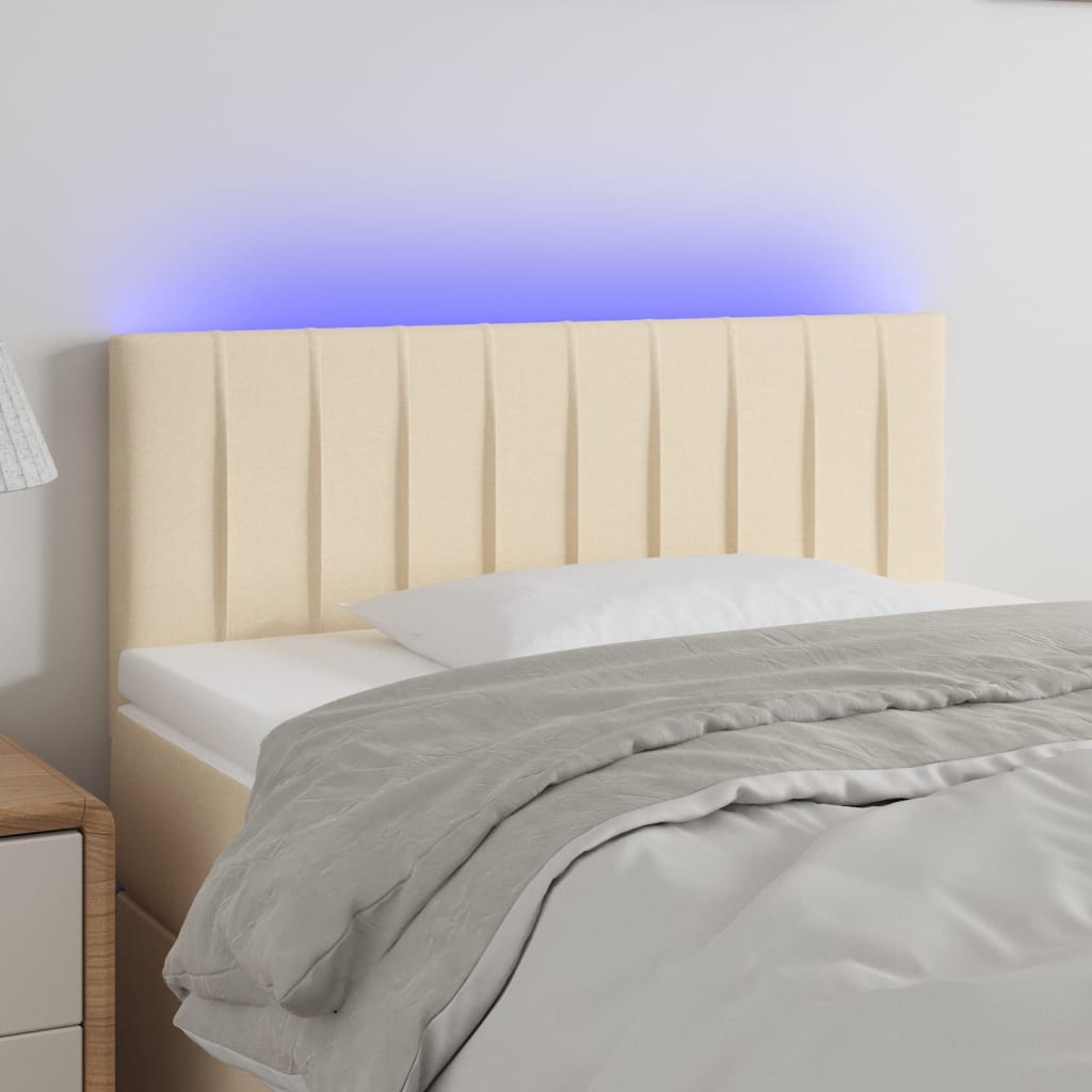 Tête de lit à LED Crème 100x5x78/88 cm Tissu - XIOS