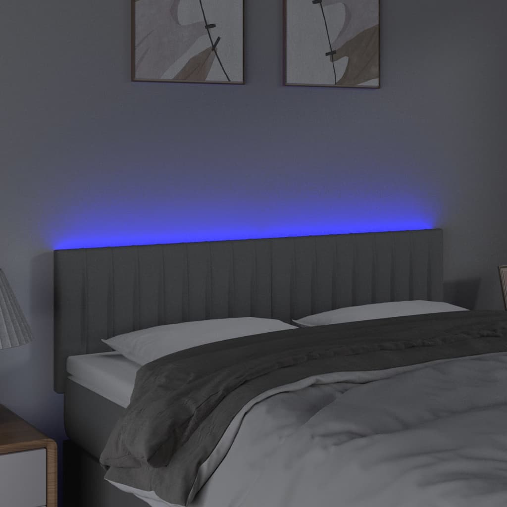 Tête de lit à LED Gris clair 144x5x78/88 cm Tissu - XIOS