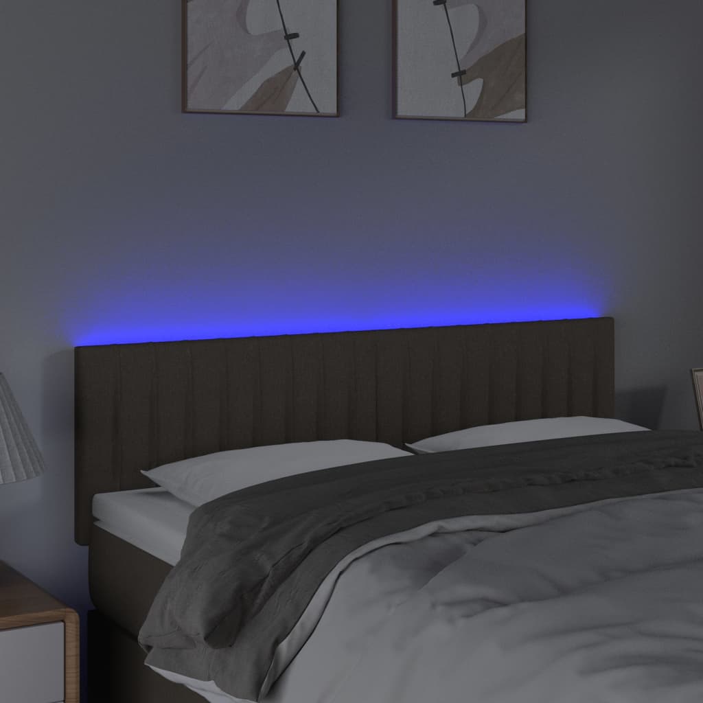 Tête de lit à LED Taupe 144x5x78/88 cm Tissu - XIOS