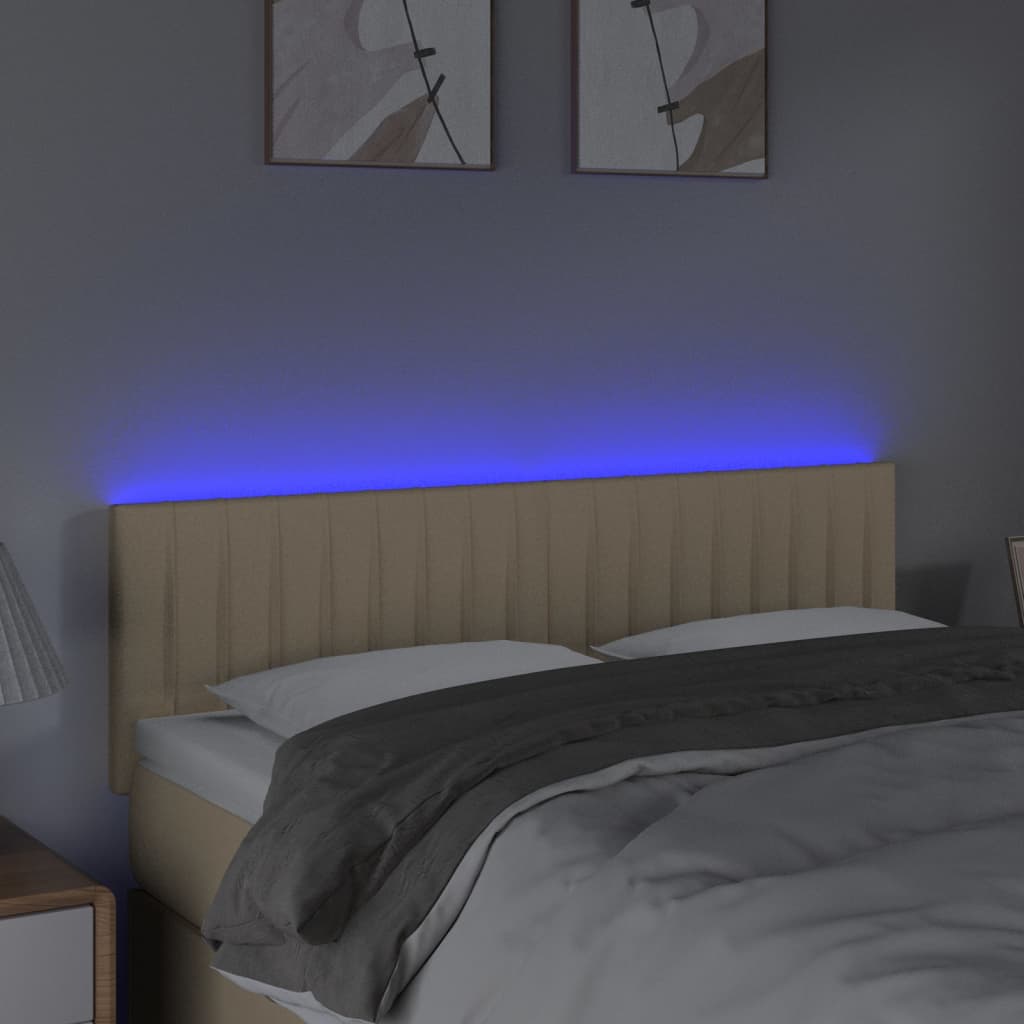 Tête de lit à LED Crème 144x5x78/88 cm Tissu - XIOS