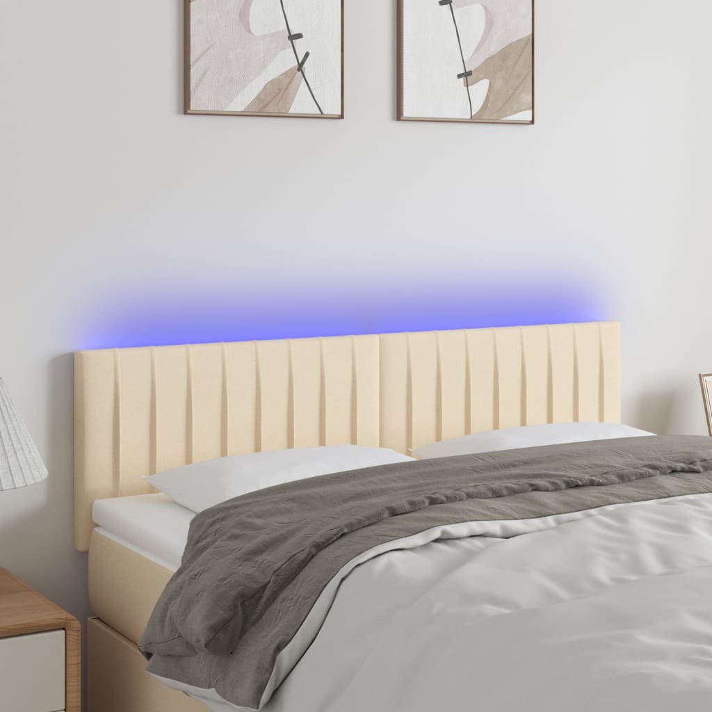 Tête de lit à LED Crème 144x5x78/88 cm Tissu - XIOS