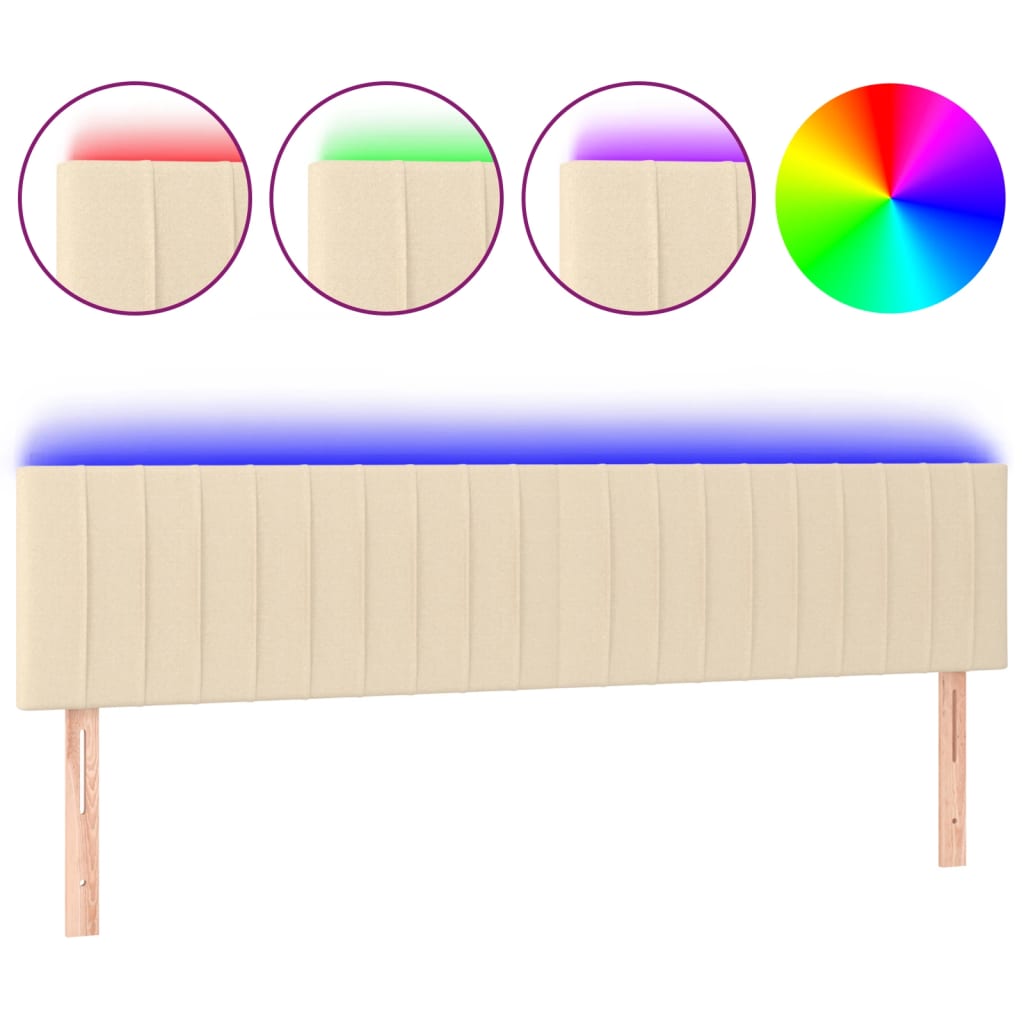 Tête de lit à LED Crème 180x5x78/88 cm Tissu - XIOS