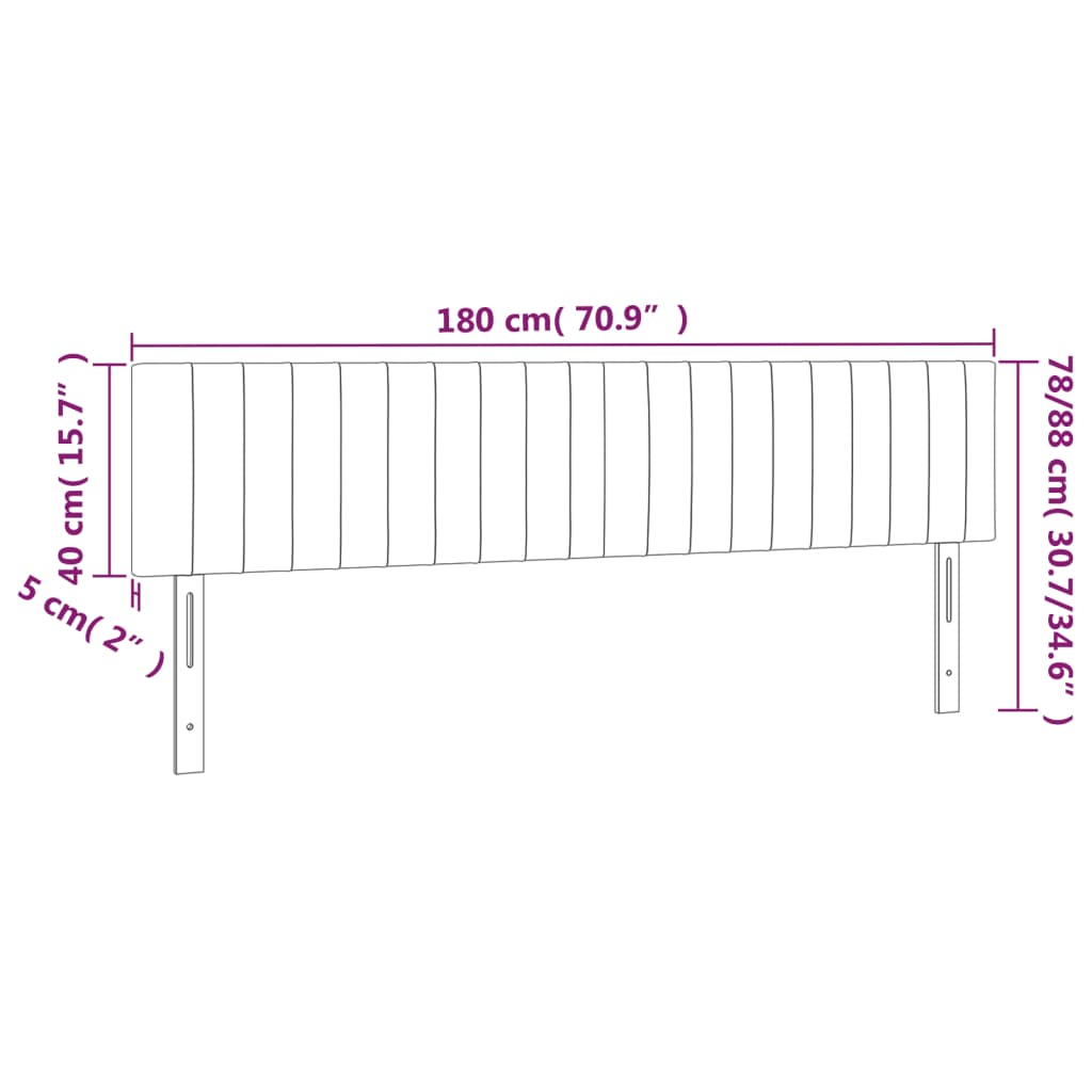 Tête de lit à LED Crème 180x5x78/88 cm Tissu - XIOS