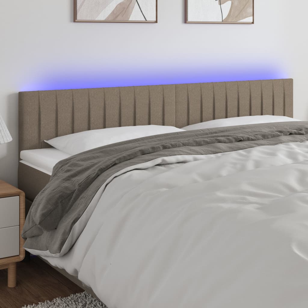 Tête de lit à LED Taupe 200x5x78/88 cm Tissu - XIOS