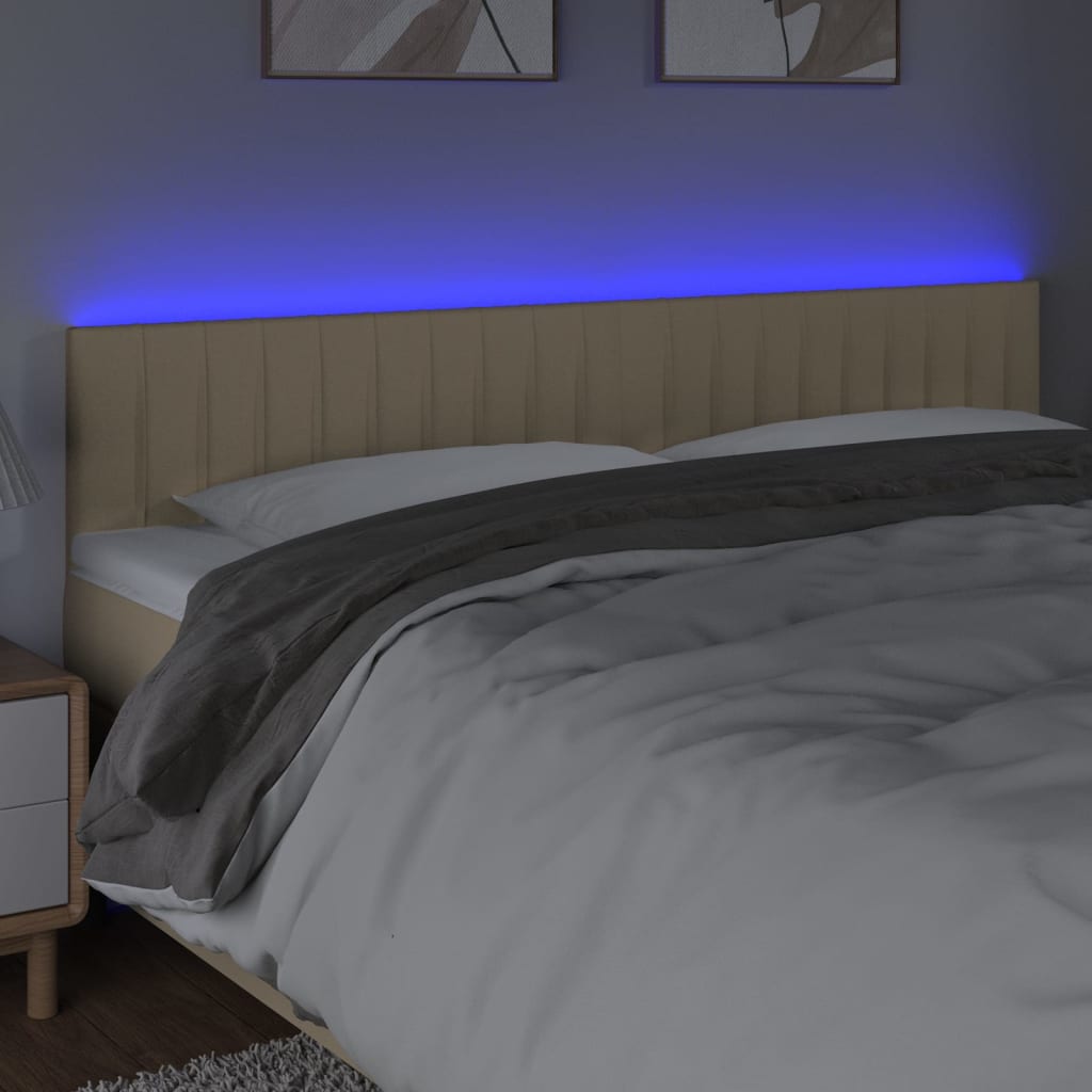 Tête de lit à LED Crème 200x5x78/88 cm Tissu - XIOS