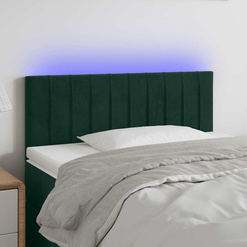 Tête de lit à LED Vert foncé 80x5x78/88 cm Velours - XIOS
