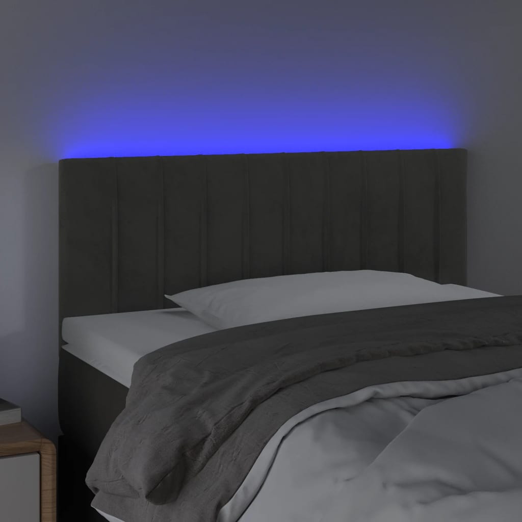 Tête de lit à LED Gris foncé 90x5x78/88 cm Velours - XIOS