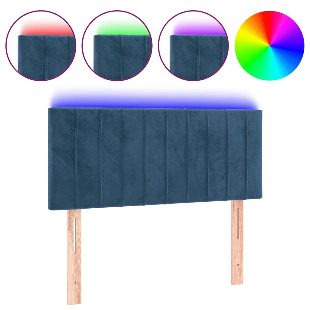 Tête de lit à LED Bleu foncé 90x5x78/88 cm Velours - XIOS