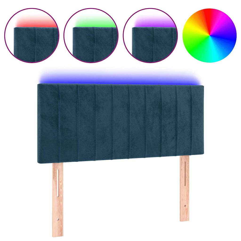 Tête de lit à LED Bleu foncé 90x5x78/88 cm Velours - XIOS