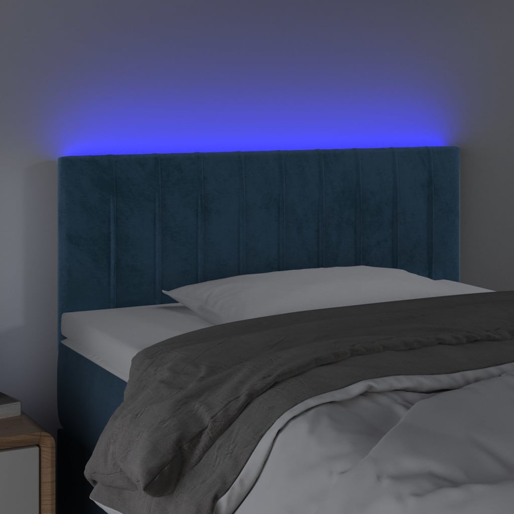 Tête de lit à LED Bleu foncé 90x5x78/88 cm Velours - XIOS