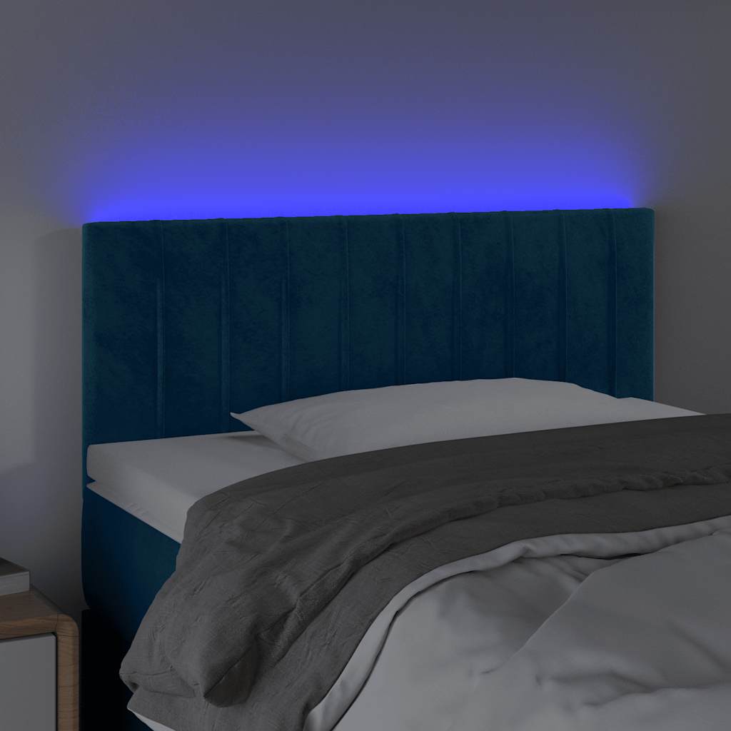 Tête de lit à LED Bleu foncé 90x5x78/88 cm Velours - XIOS