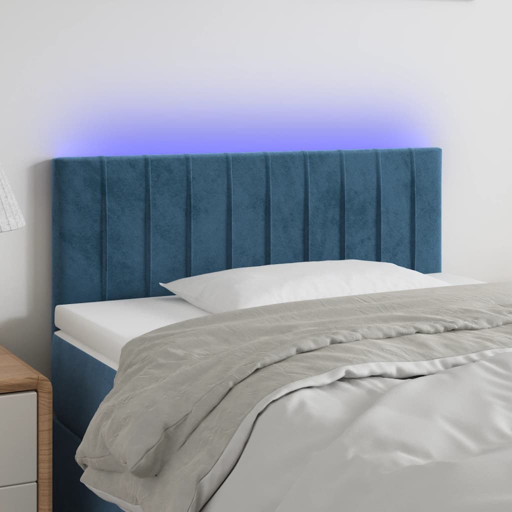 Tête de lit à LED Bleu foncé 90x5x78/88 cm Velours - XIOS