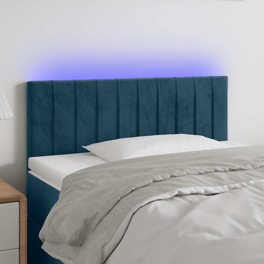 Tête de lit à LED Bleu foncé 90x5x78/88 cm Velours - XIOS