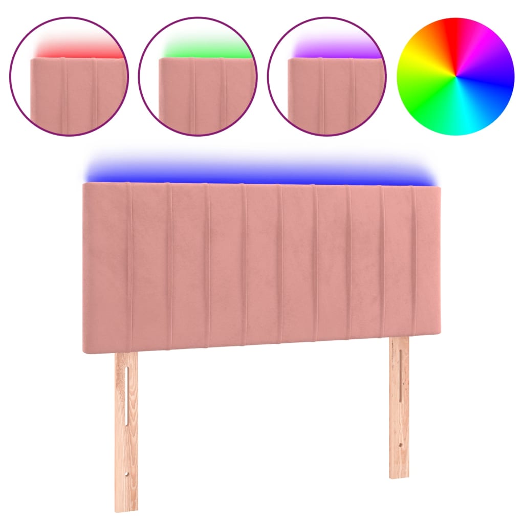 Tête de lit à LED Rose 90x5x78/88 cm Velours - XIOS