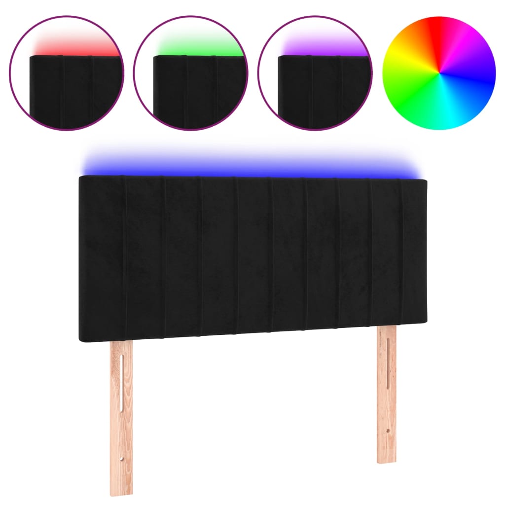 Tête de lit à LED Noir 100x5x78/88 cm Velours - XIOS